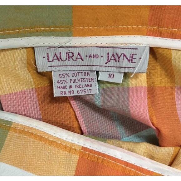 VTG Laura & Jayne Women’s Multicolored Pleated Plaid Skirt Made In Ireland 28” - Picture 4 of 4